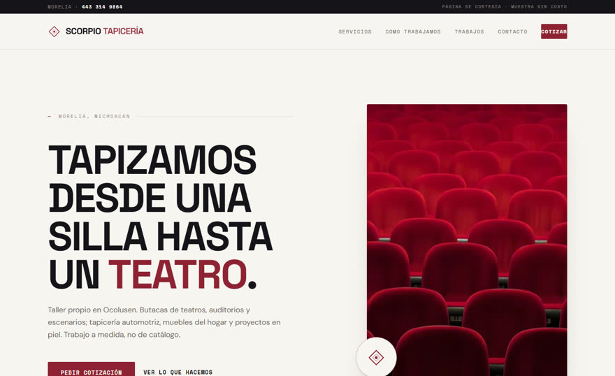 Web de Tapicer&iacute;a Scorpio hecha por CORST Agency